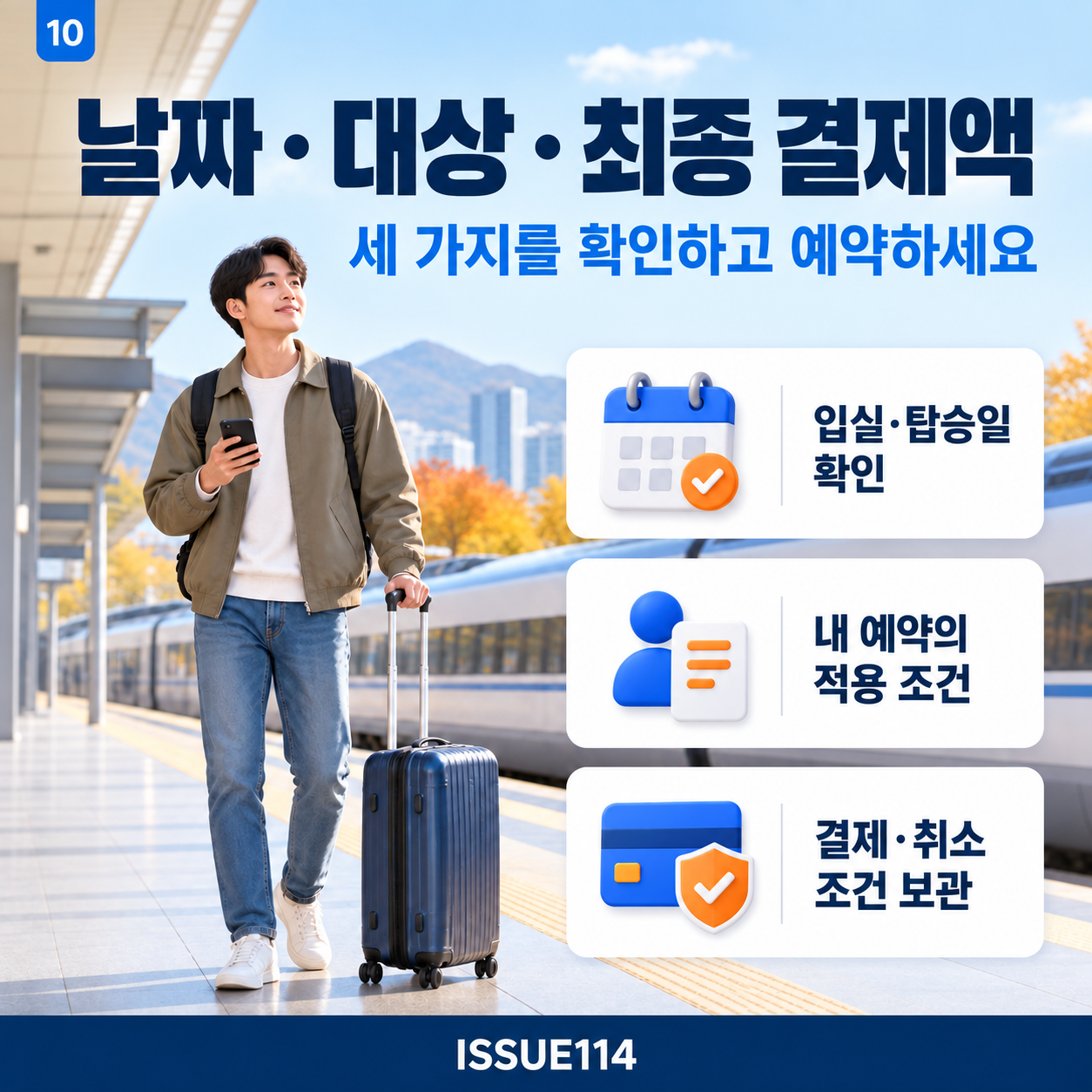입실·탑승일, 내 예약의 적용 조건, 최종 결제·취소 조건을 확인하고 예약한다.