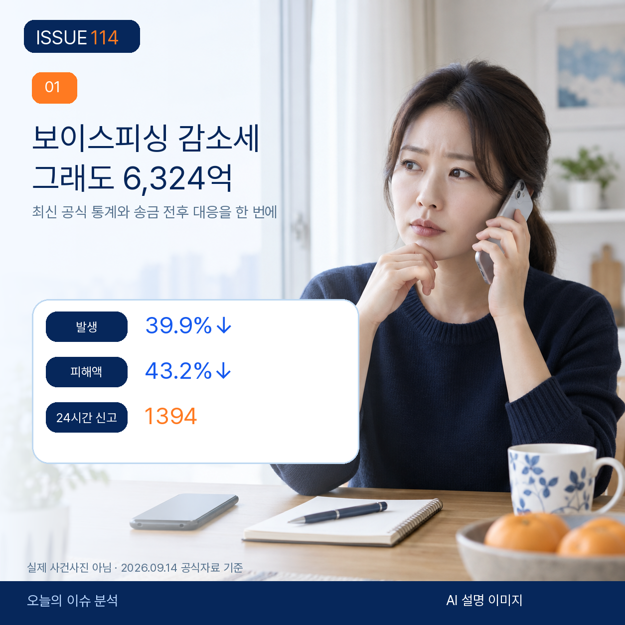 보이스피싱 감소 통계와 1394 신고, 송금 전후 대응을 한눈에 정리한다.