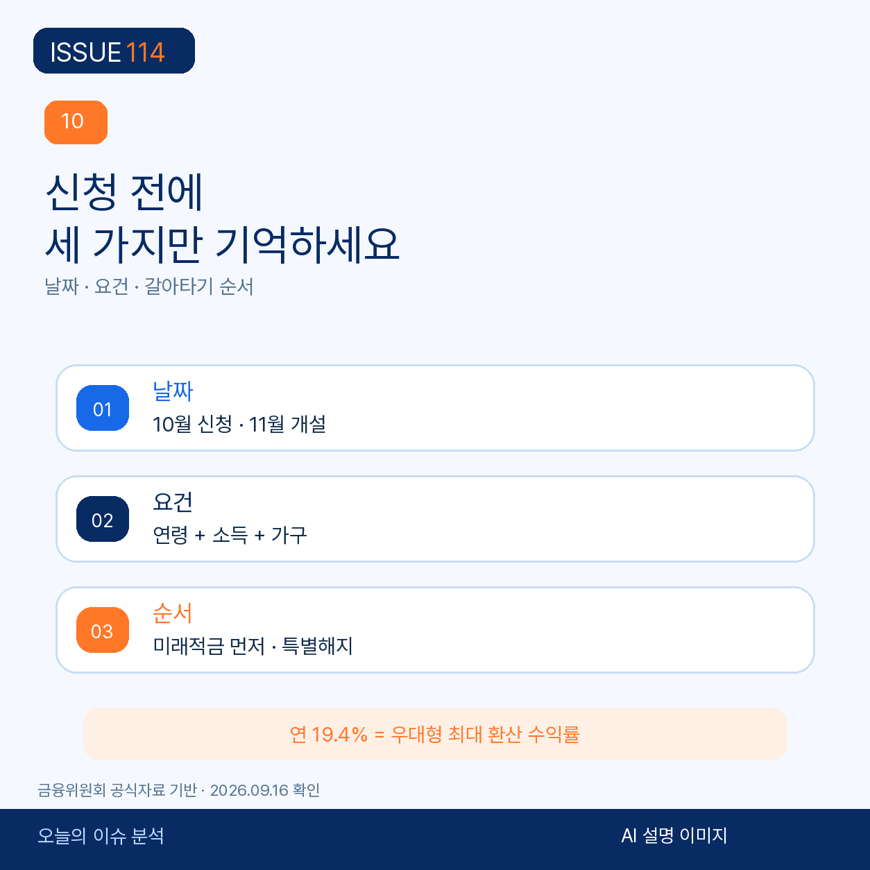 10월 신청과 11월 계좌개설, 갈아타기 순서를 다시 확인한다.