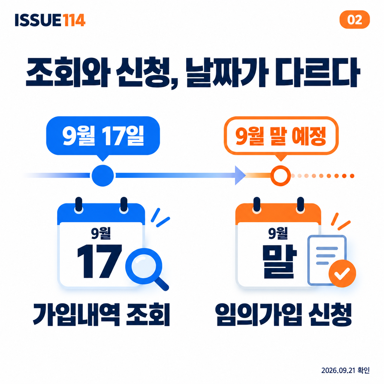 조회는 9월 17일 시작, 임의가입 신청은 9월 말 예정이다