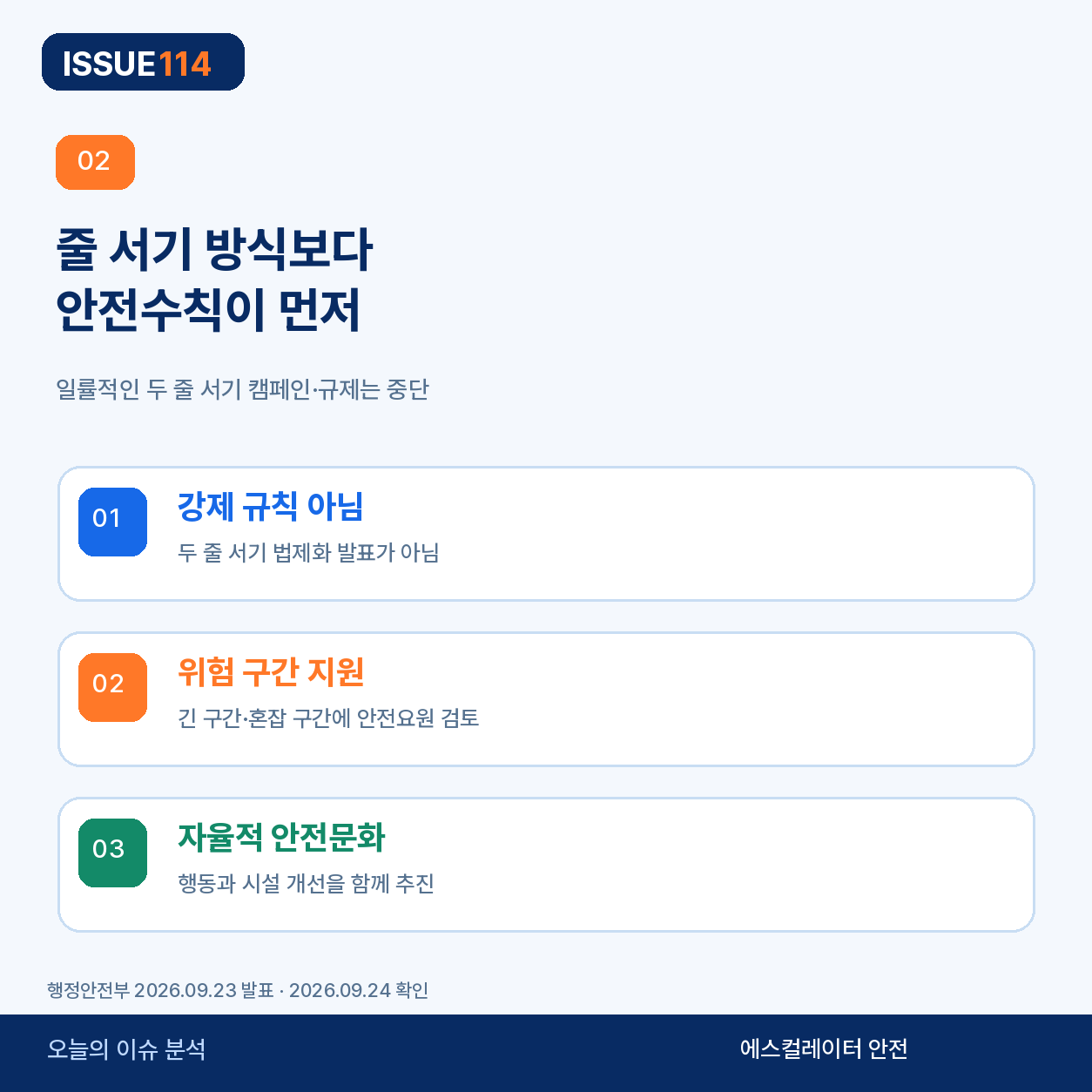 줄 서기 방식보다 안전수칙