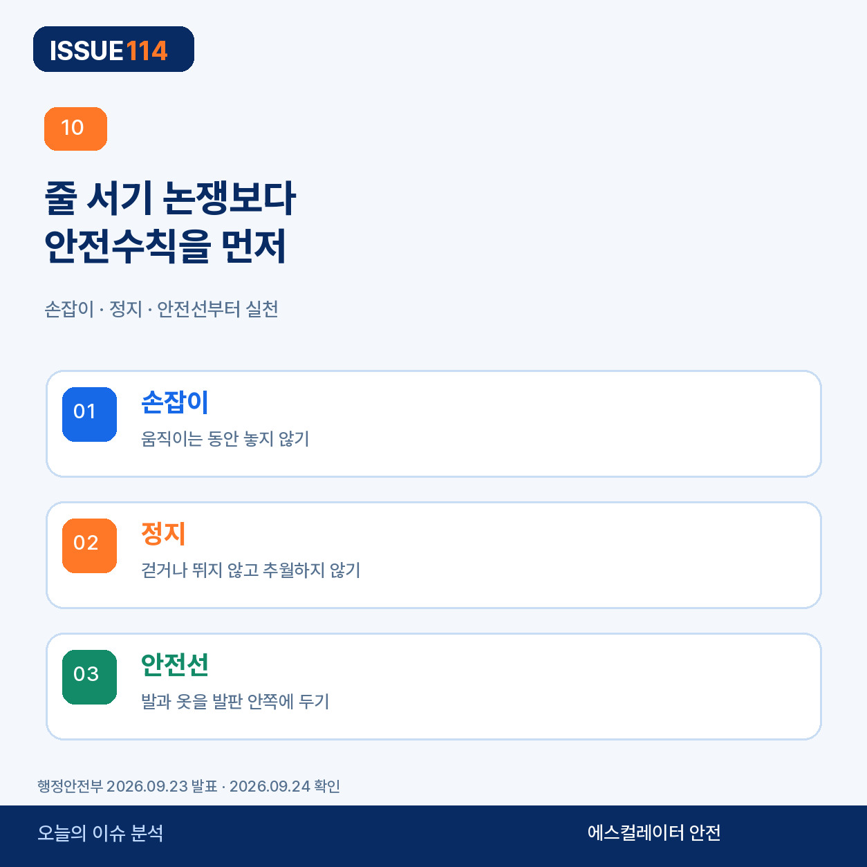 줄 서기 방식보다 안전수칙을 먼저