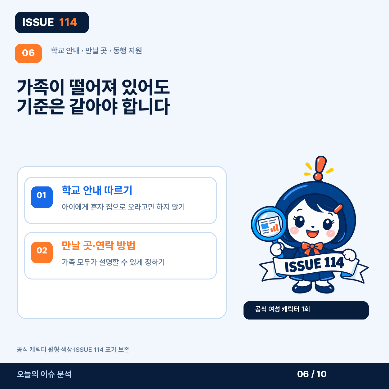 가족이 흩어져 있을 때 만날 기준을 정한다