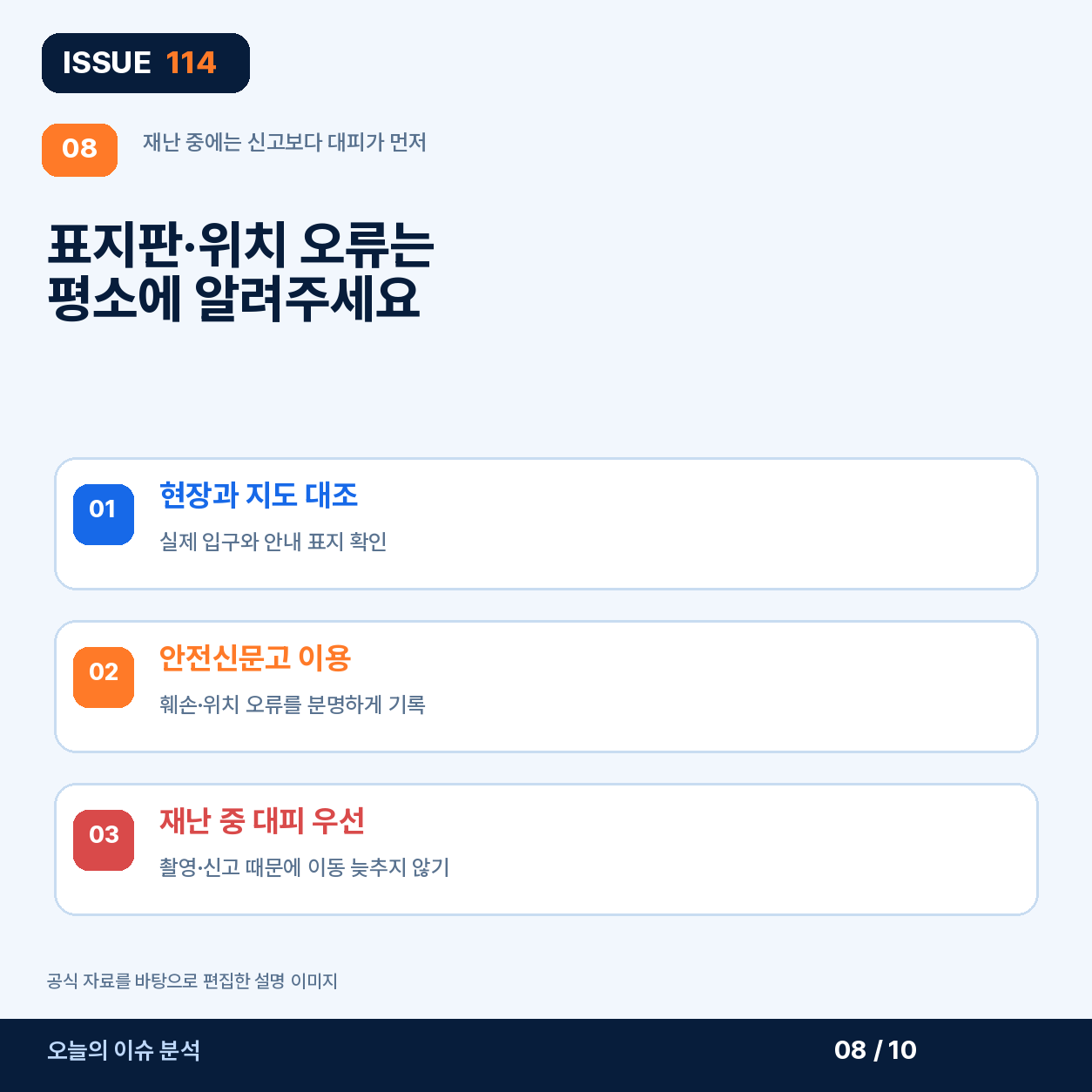 표지판과 위치 오류를 발견했다면 알린다