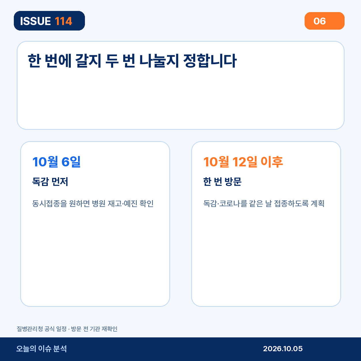 한 번에 맞을지 나눠 맞을지 선택