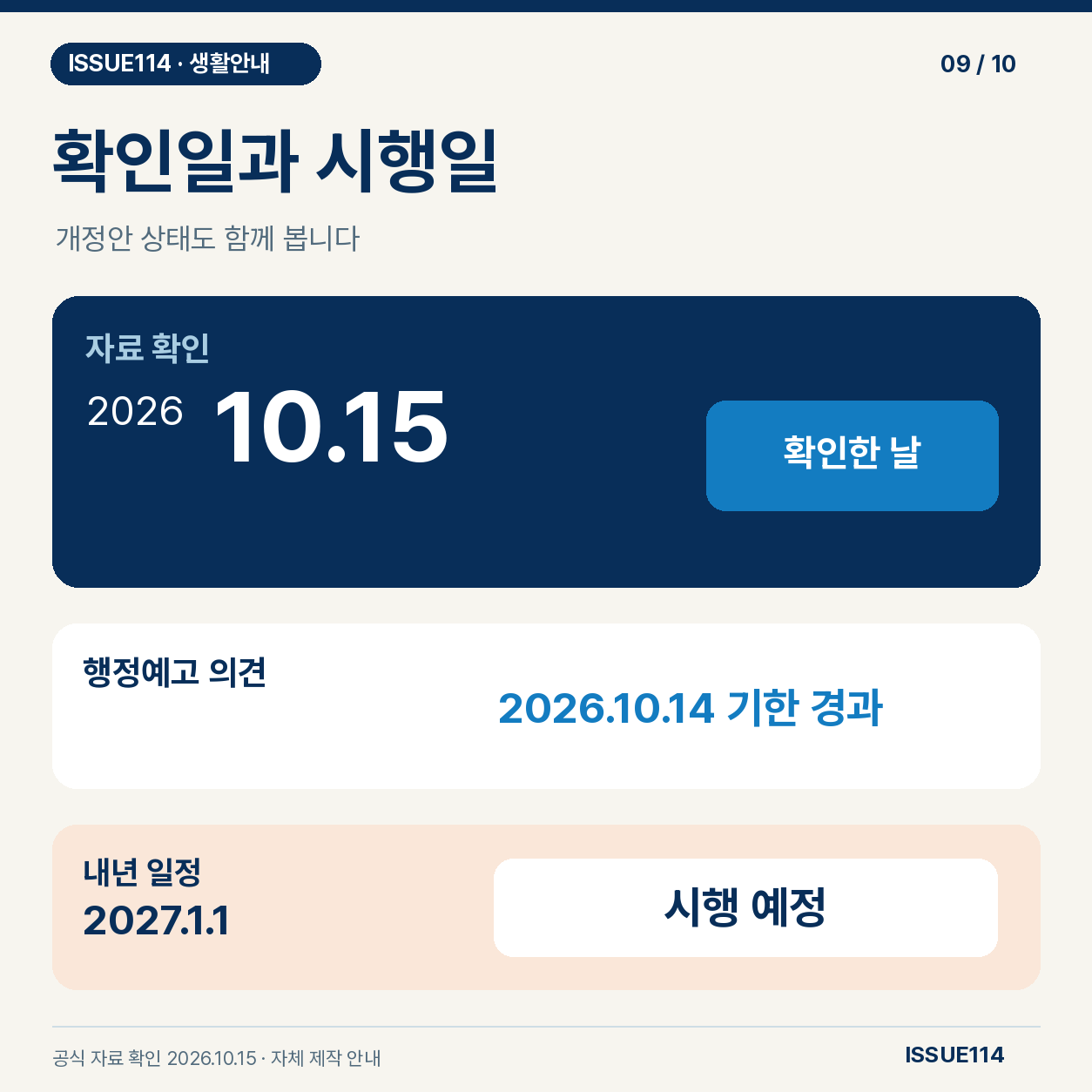 확인일과 시행일